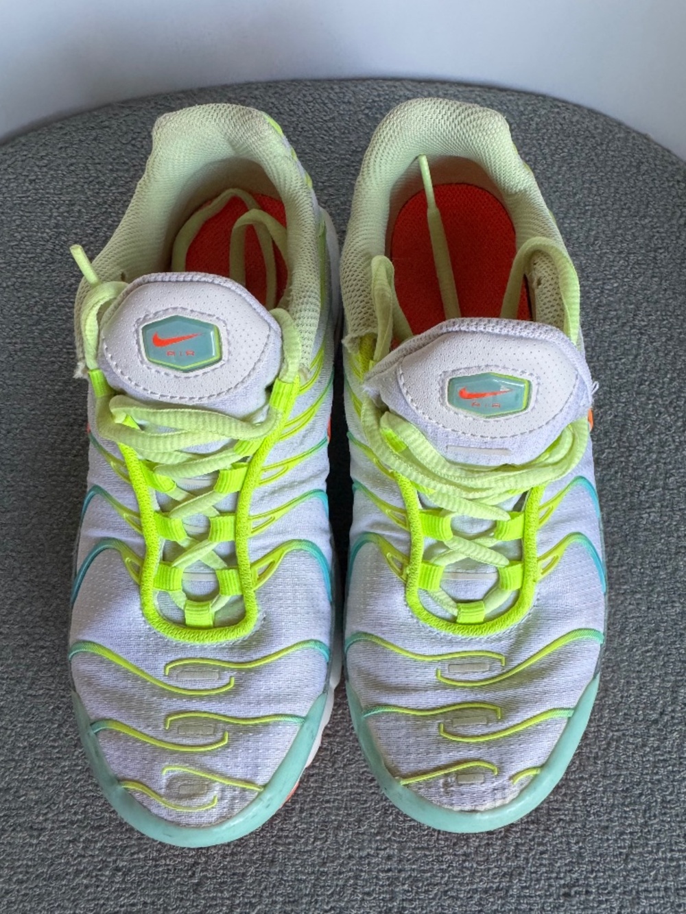 Nike Air TN Blue White Yellow Athletic Running Sneakers - Picture 10 of 10